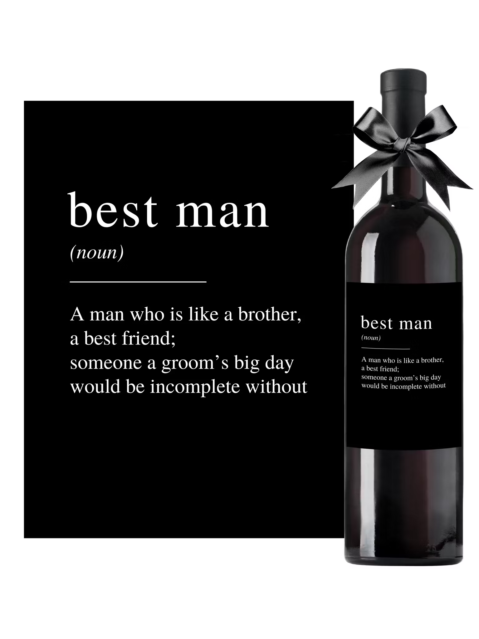 Flasketikett Best Man – Personlig Etikett till Bröllop & Proposal