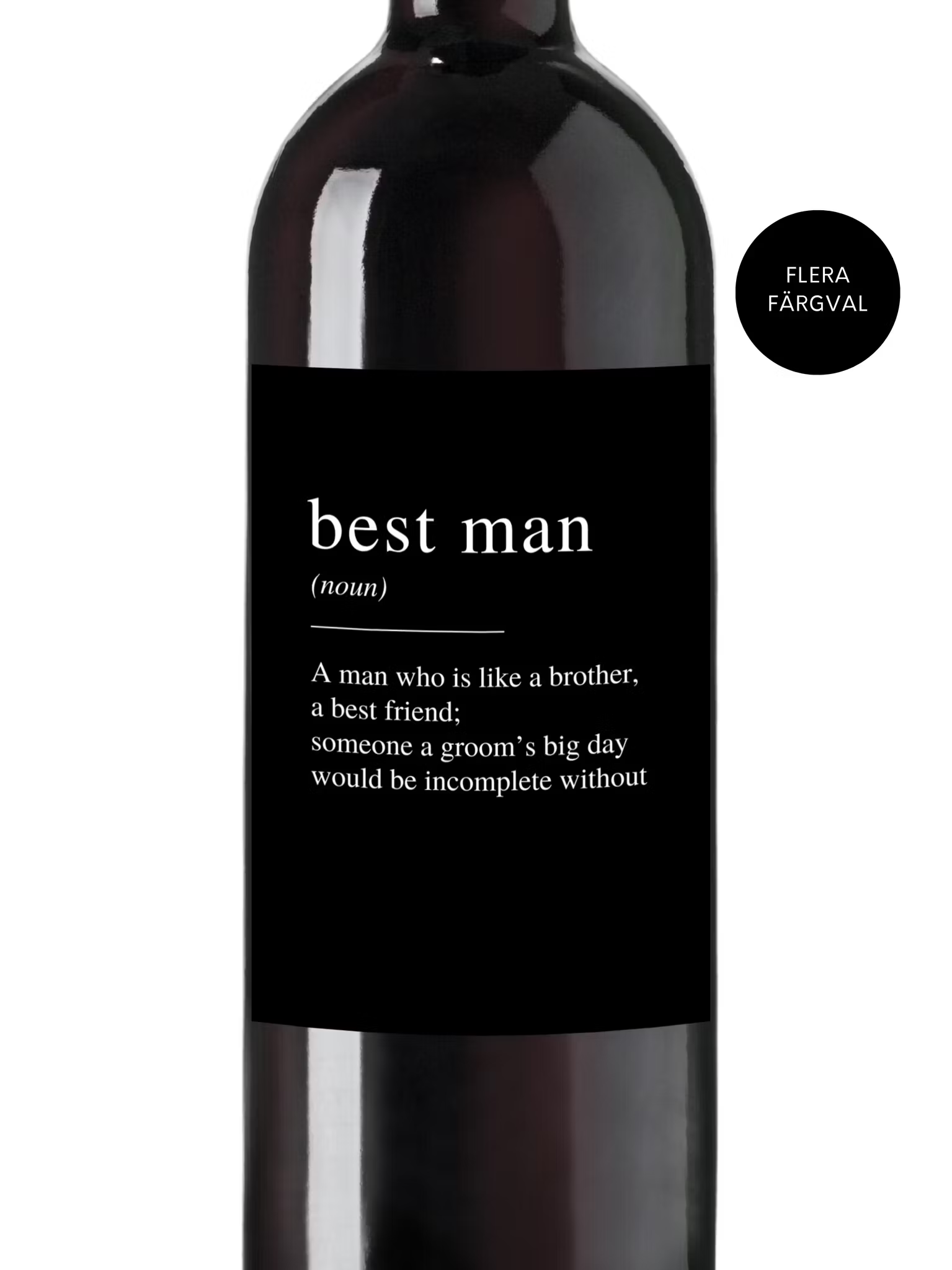 Flasketikett Best Man – Personlig Etikett till Bröllop & Proposal
