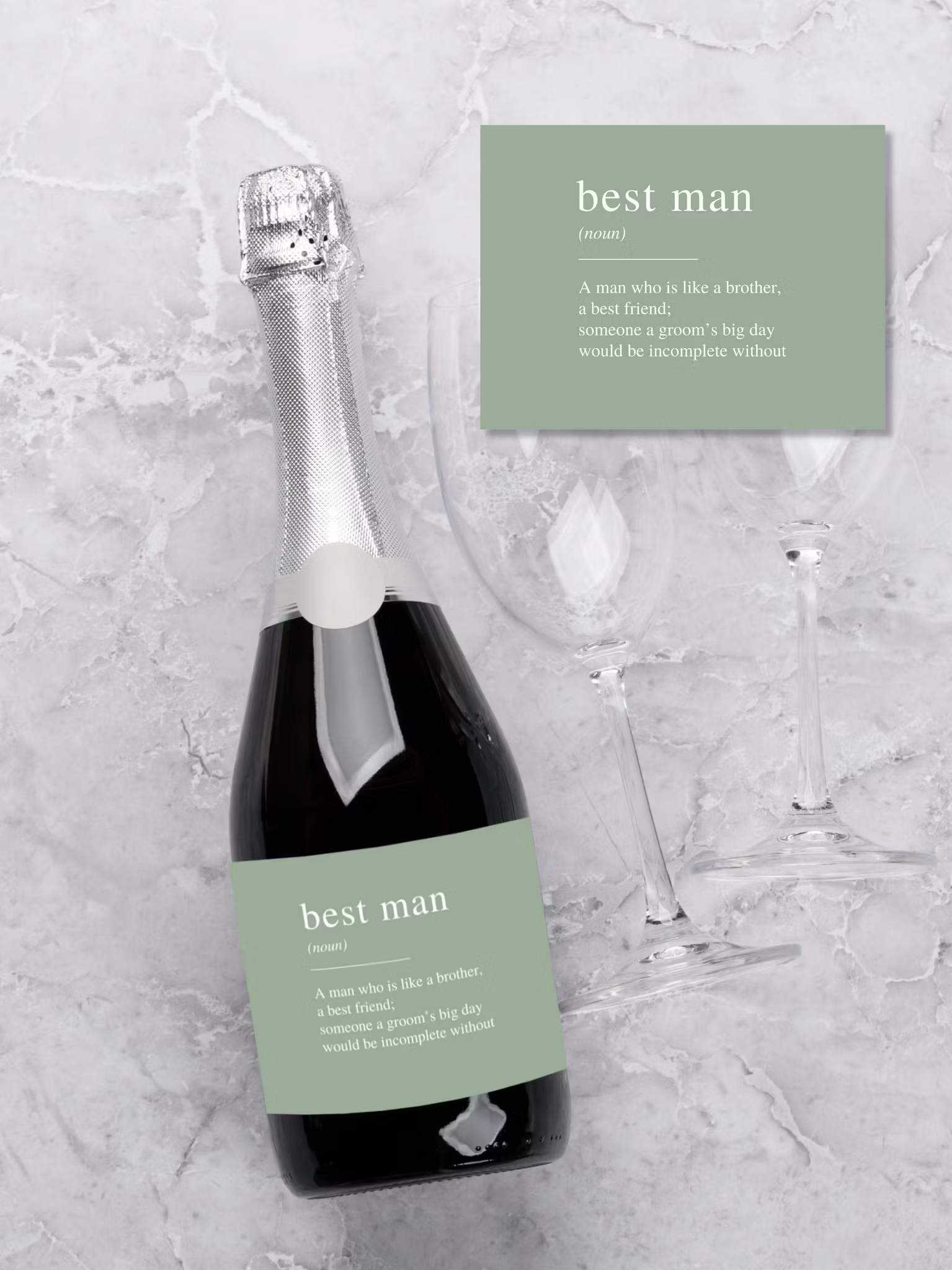 Flasketikett Best Man – Personlig Etikett till Bröllop & Proposal