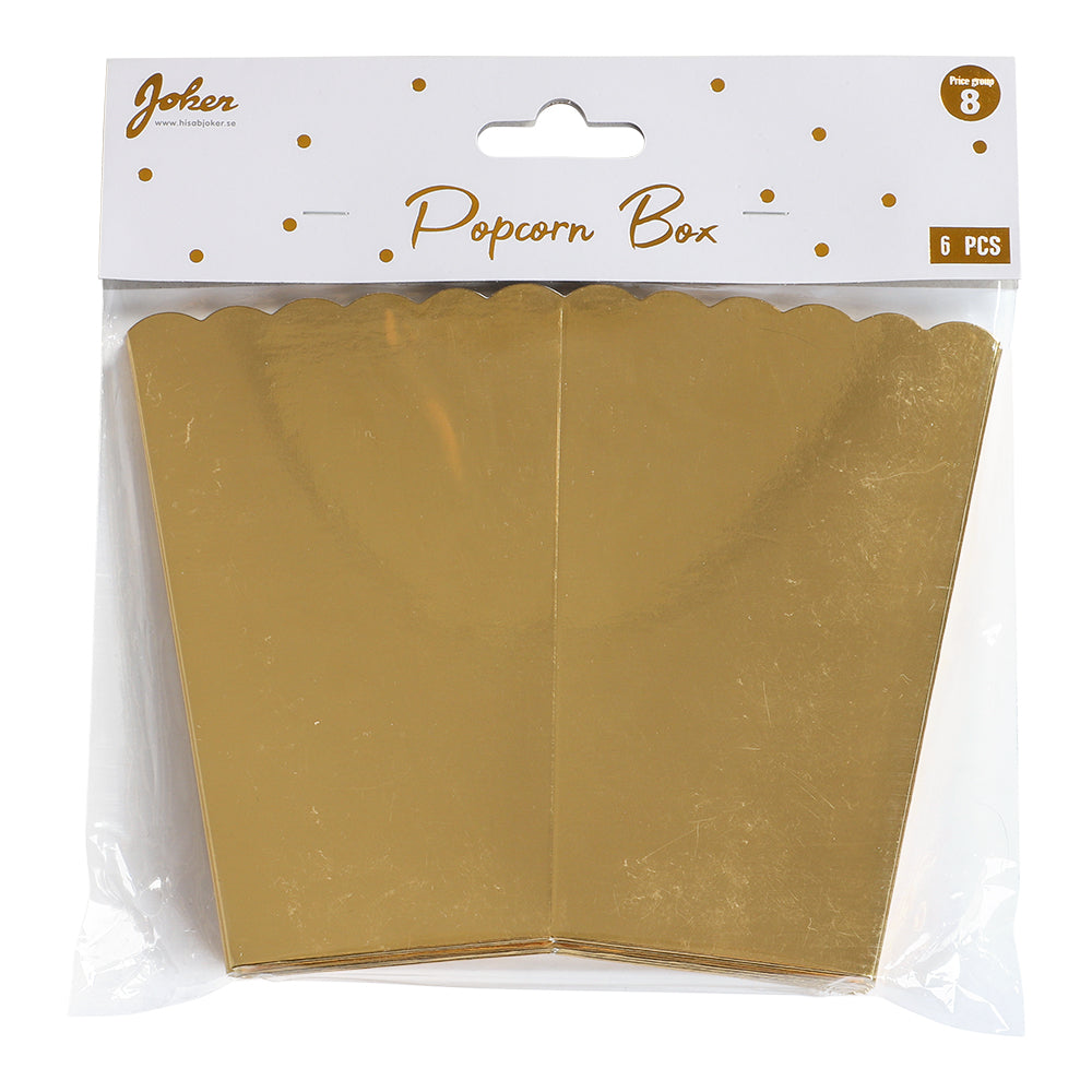 Popcornbägare i Guld 6-Pack