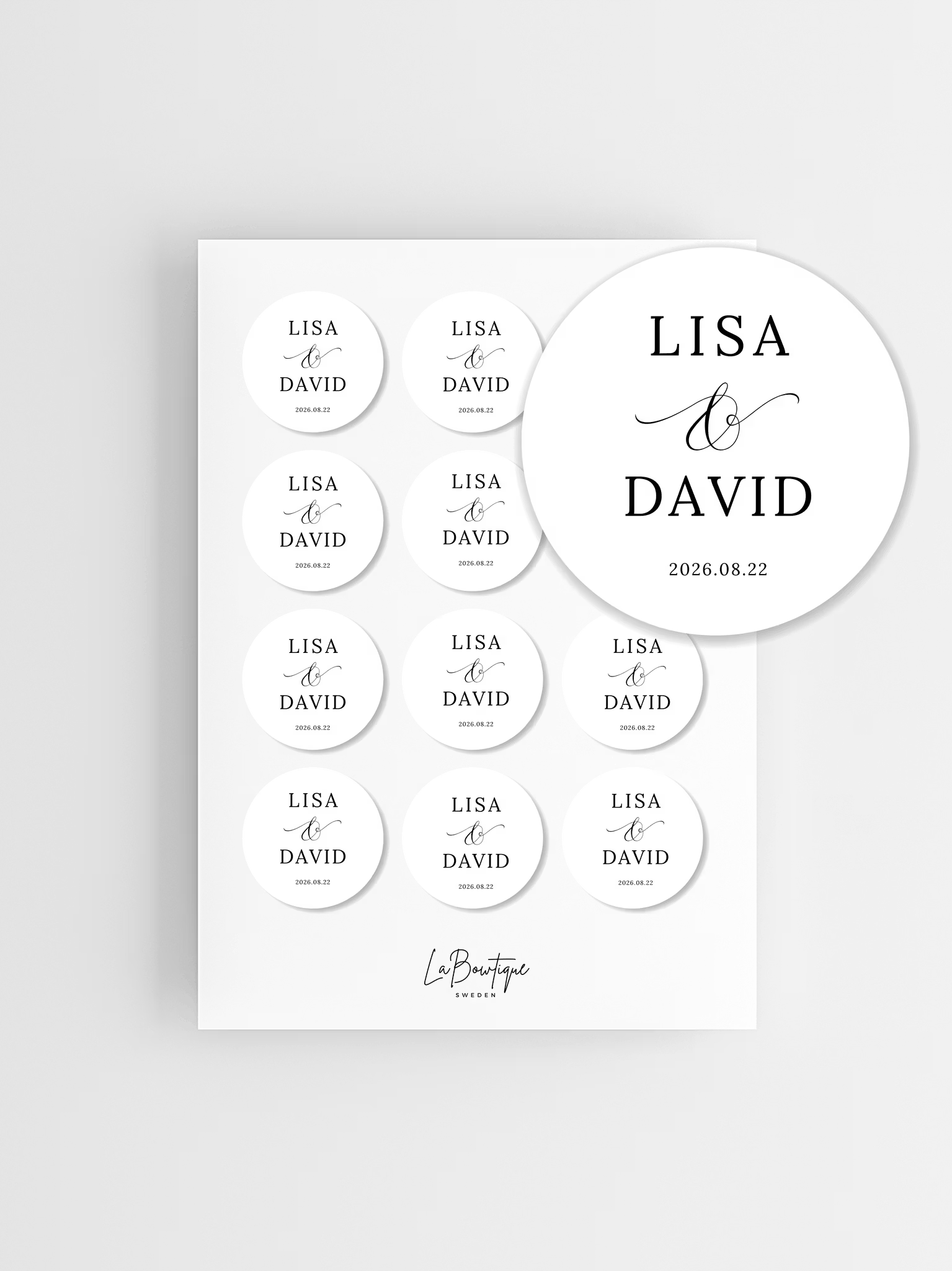 Personliga Självhäftande Etiketter för Bröllop