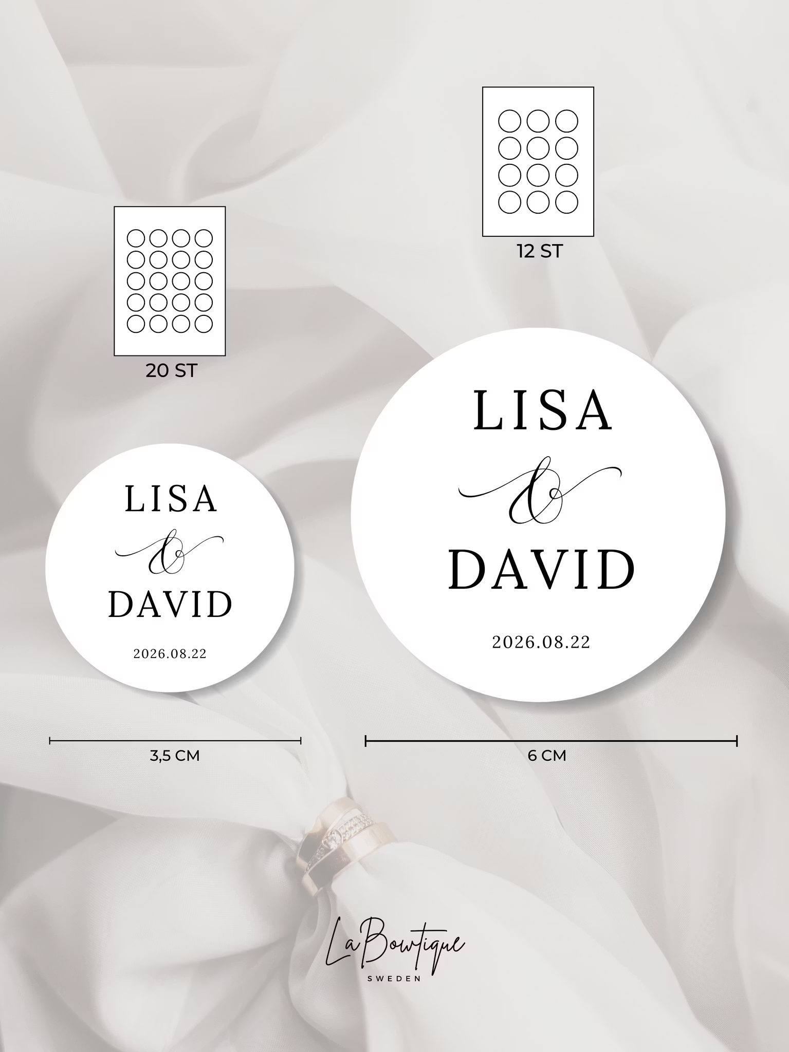 Personliga Självhäftande Etiketter för Bröllop