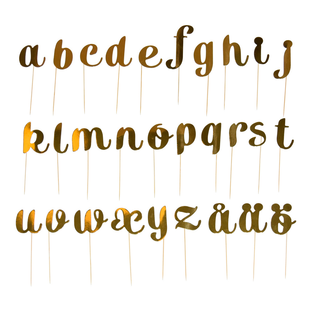 Tårtdekoration Bokstäver i Guld