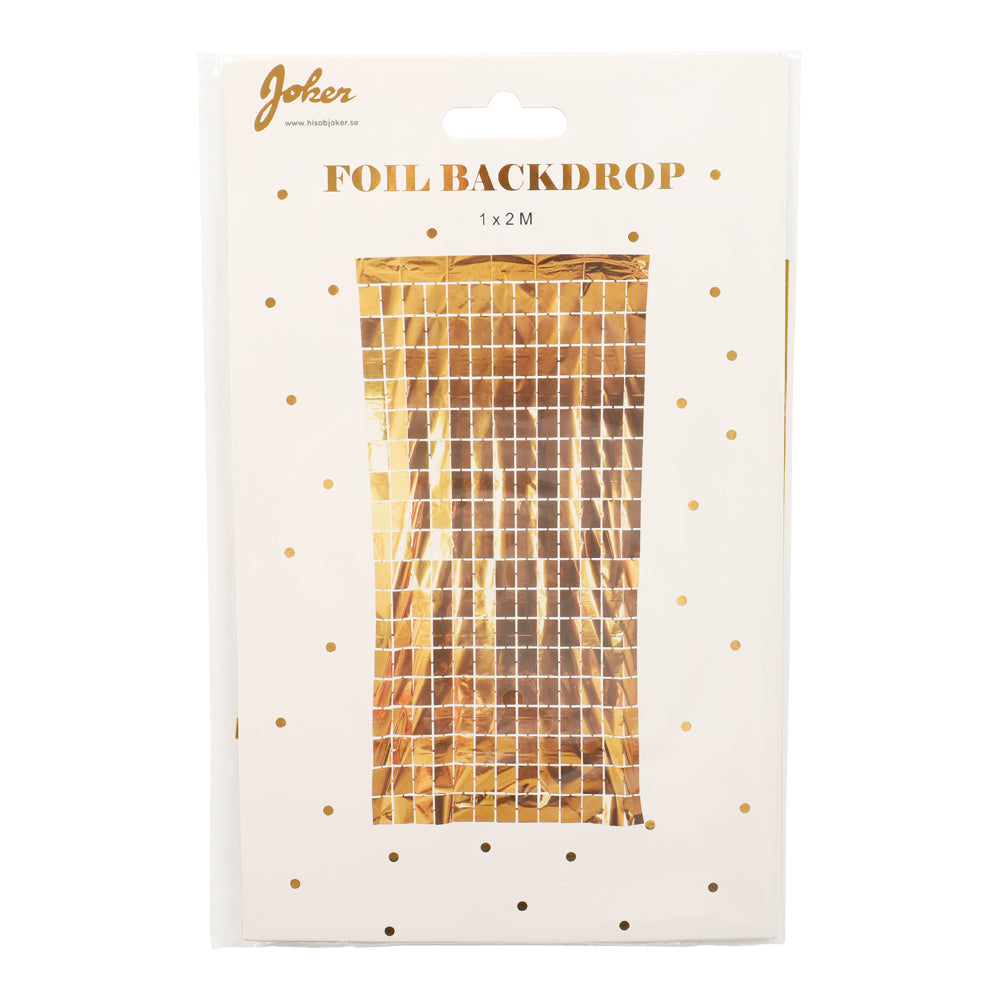 Dörrdraperi i Guld med Fyrkantiga Rutor