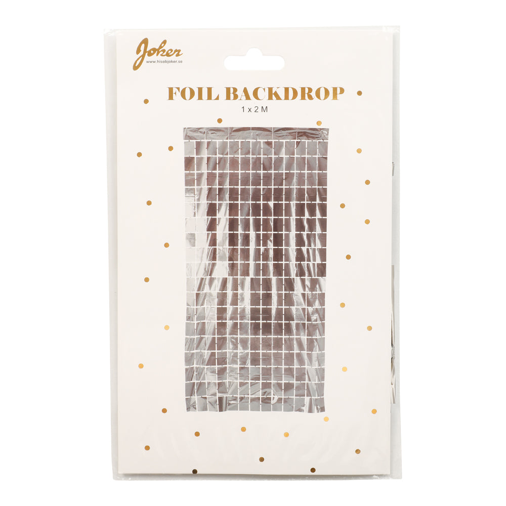 Dörrdraperi i Silver med Fyrkantiga Rutor