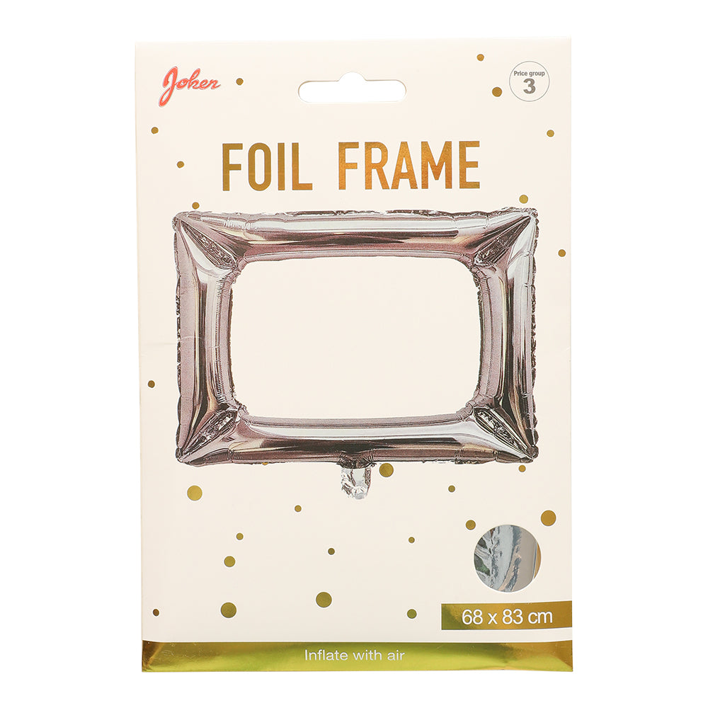 Uppblåsbar Foto ram i foliesilver - förpackning
