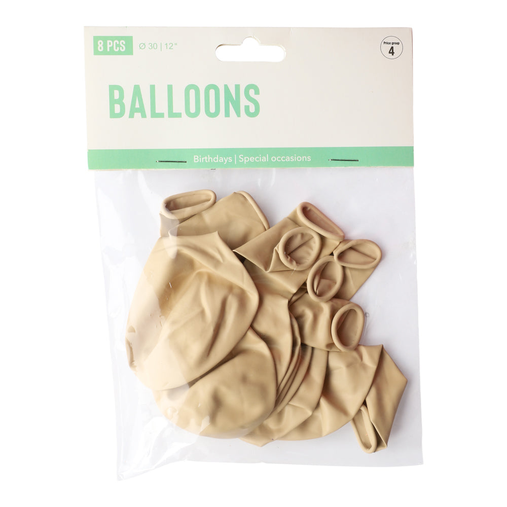 Ballonger Beige 8-pack - Förpackning