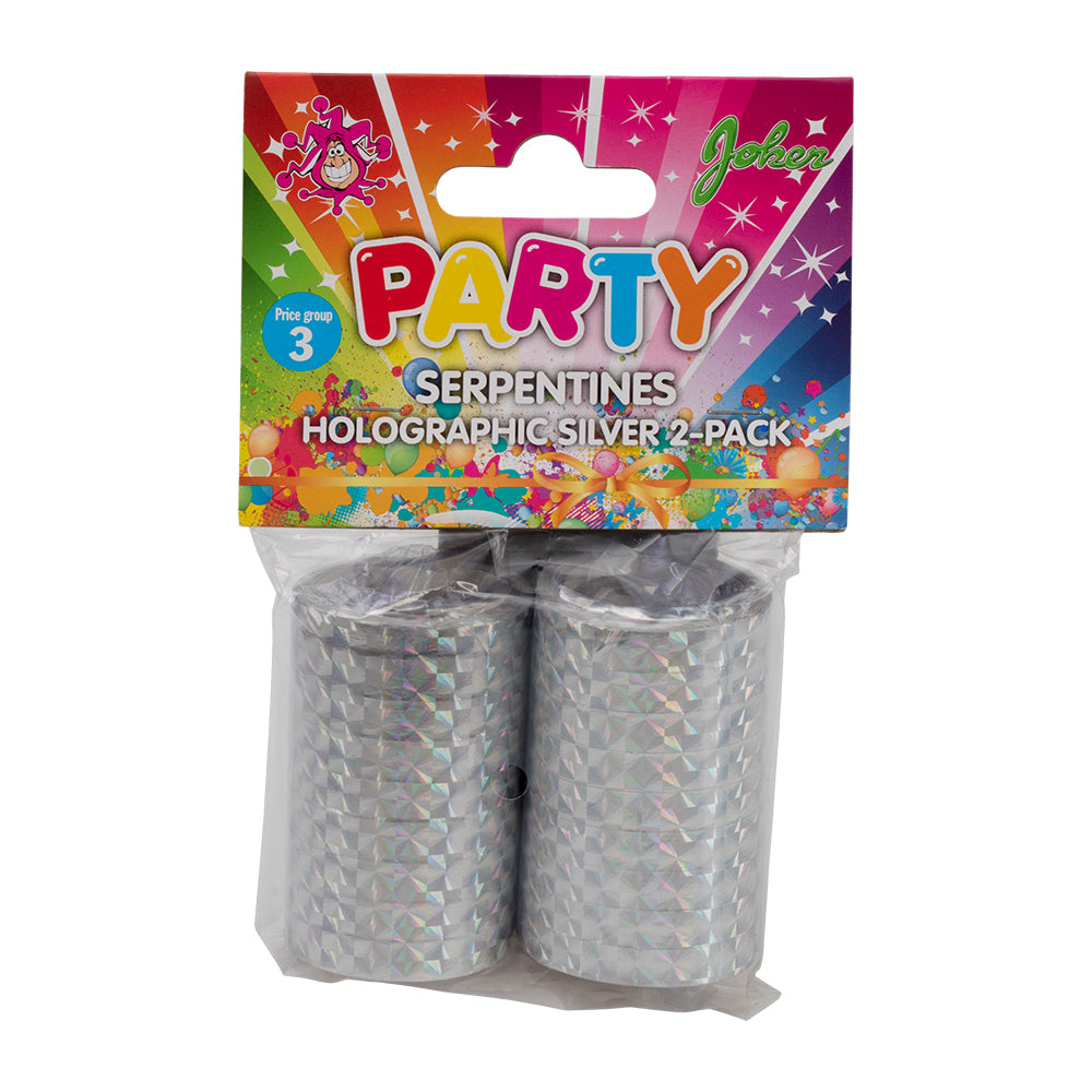 Holografiska Serpentiner i Silver 2-pack