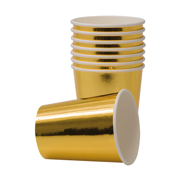 Pappersmuggar i Guld 8-pack