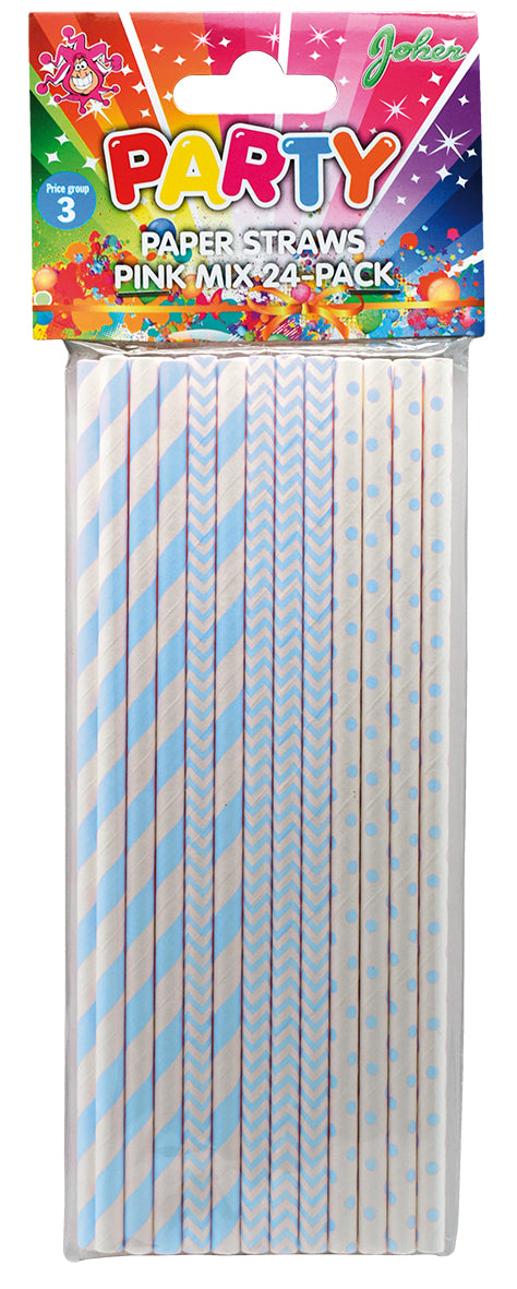 Papperssugrör Blå 24-pack