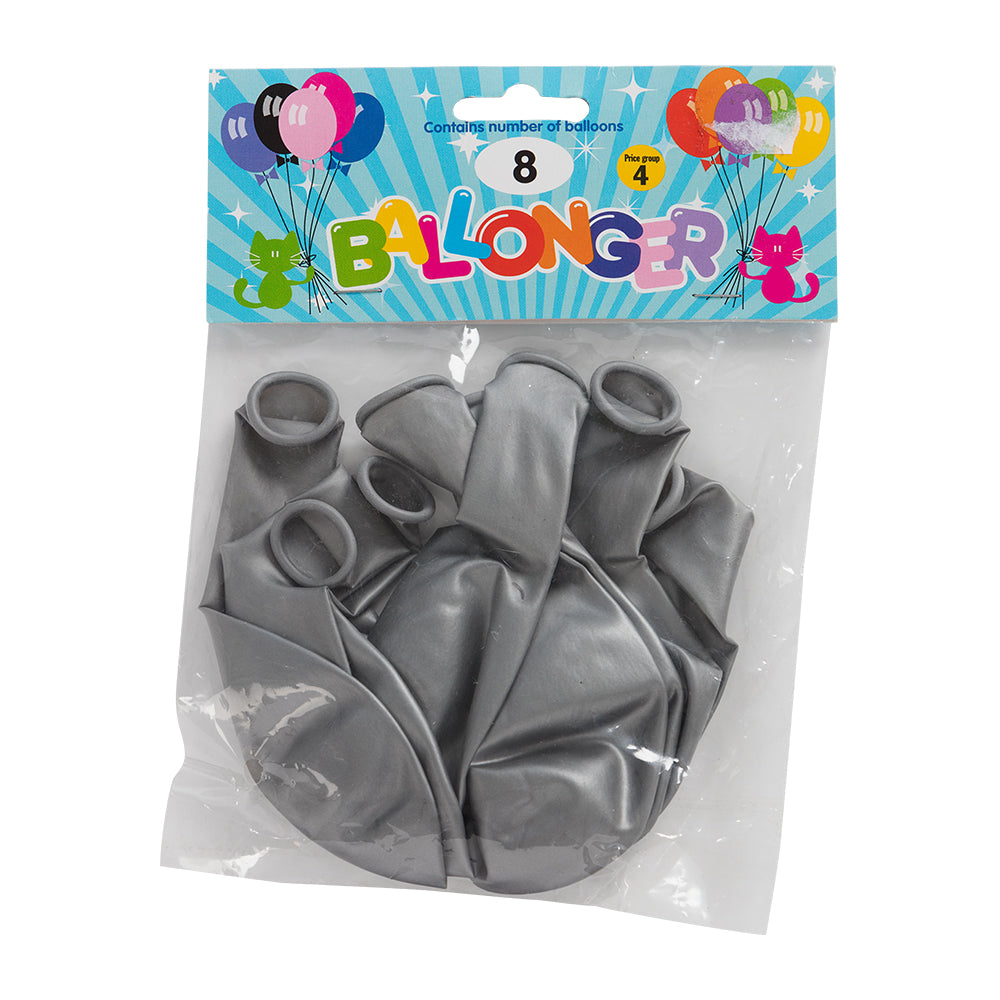Ballonger i Silvermetallic 8-pack
