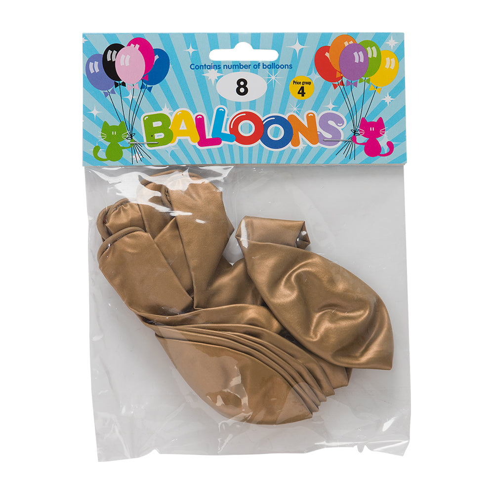 Ballonger i Guldmetallic 8-pack