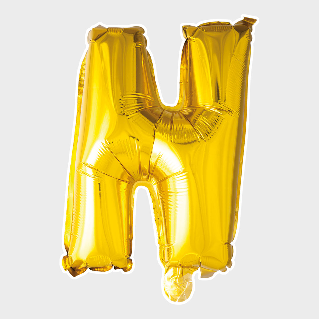 Bokstavsballong Guld Metallic N