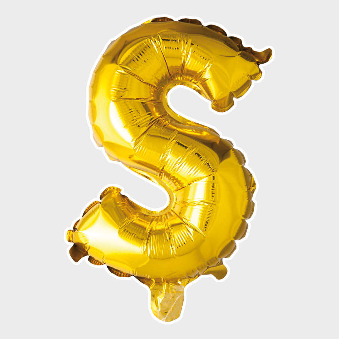 Bokstavsballong Guld Metallic S