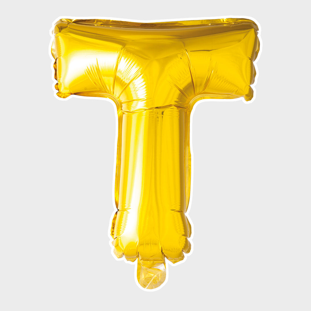 Bokstavsballong Guld Metallic T