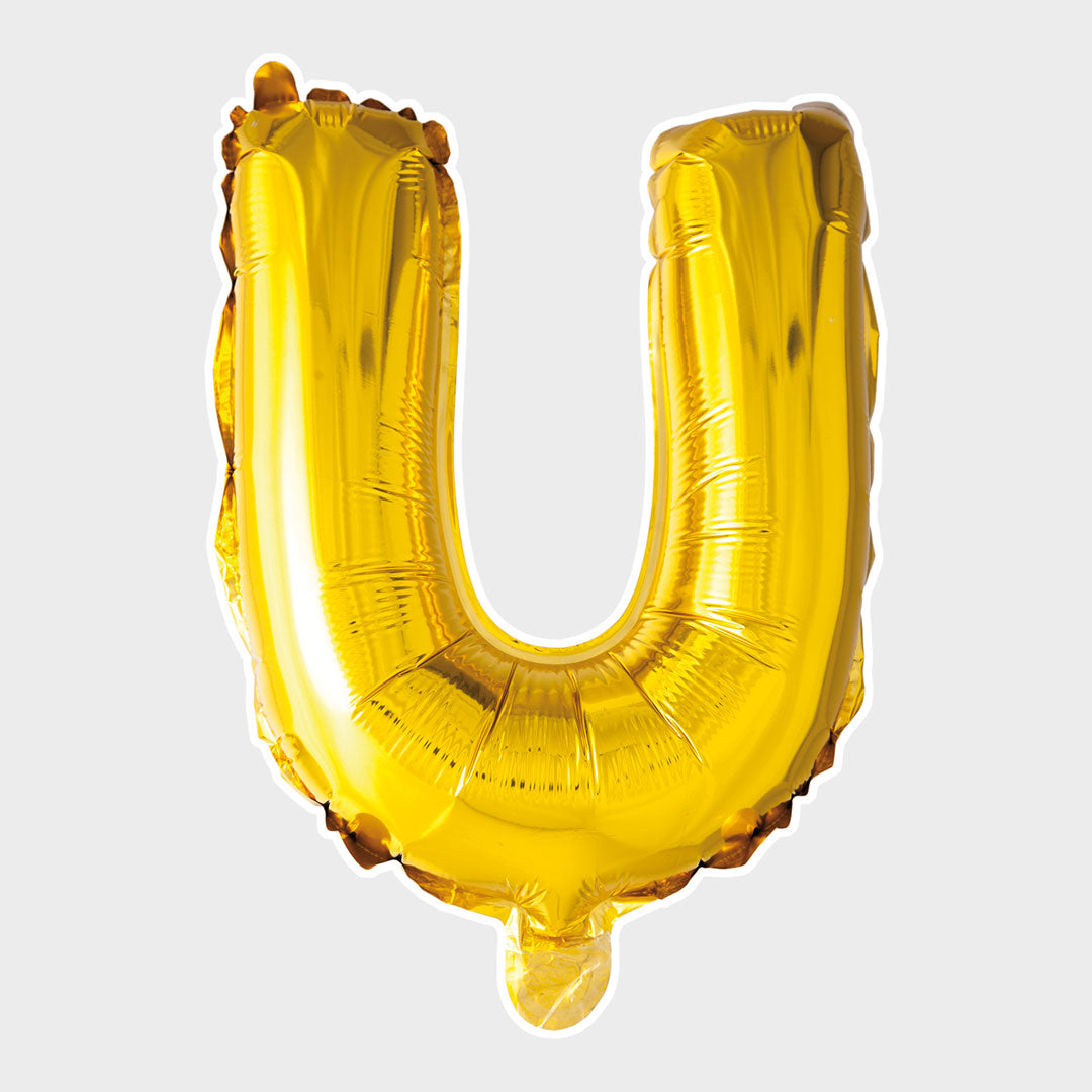 Bokstavsballong Guld Metallic U