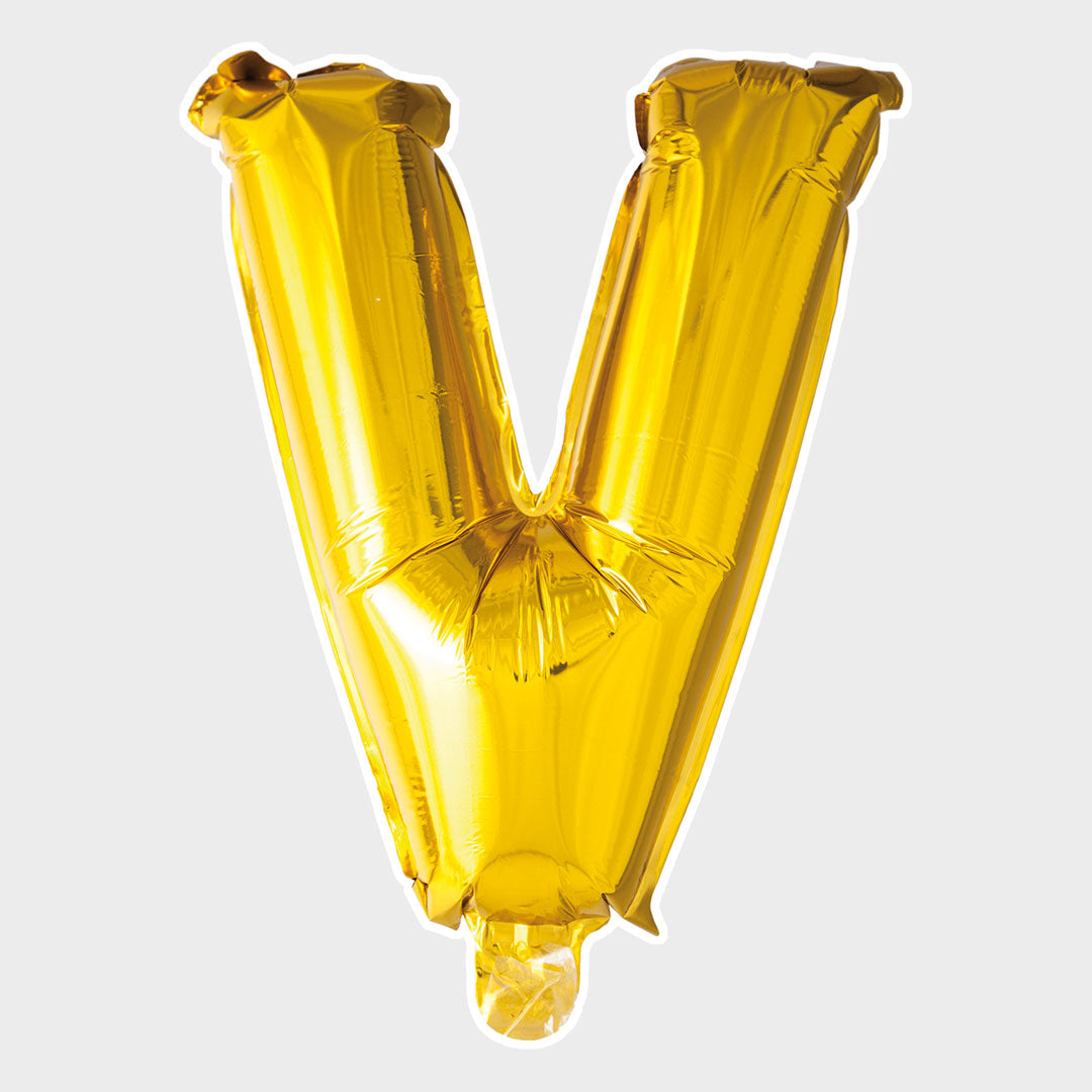 Bokstavsballong Guld Metallic V