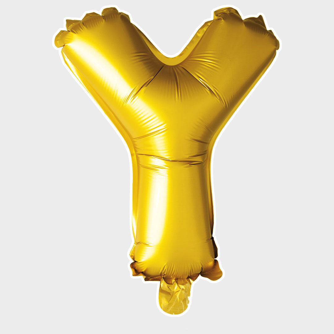 Bokstavsballong Guld Metallic Y