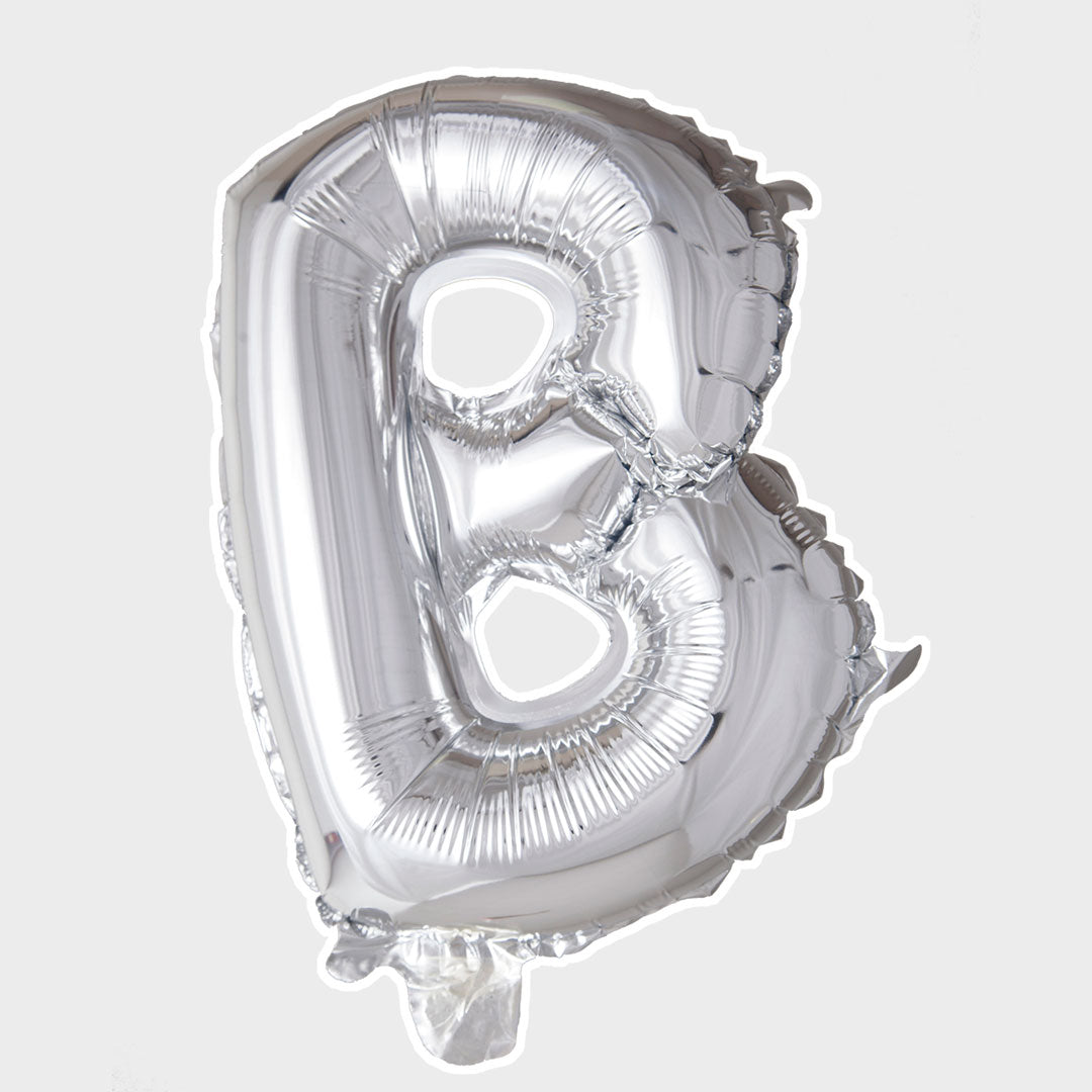 Bokstavsballong Silver Metallic B