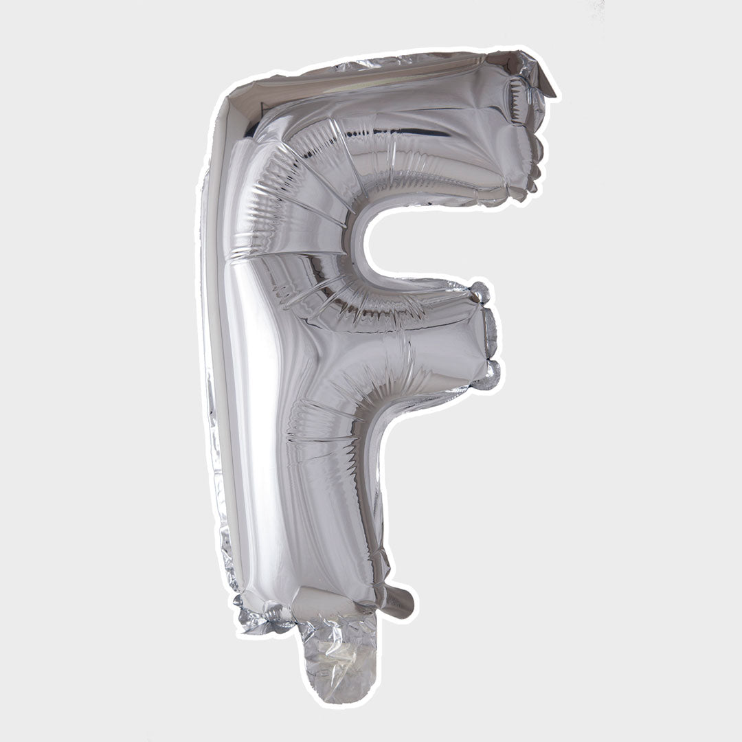 Bokstavsballong Silver Metallic F