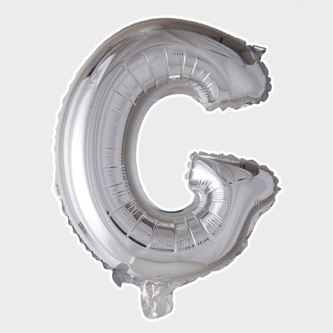 Bokstavsballong Silver Metallic G