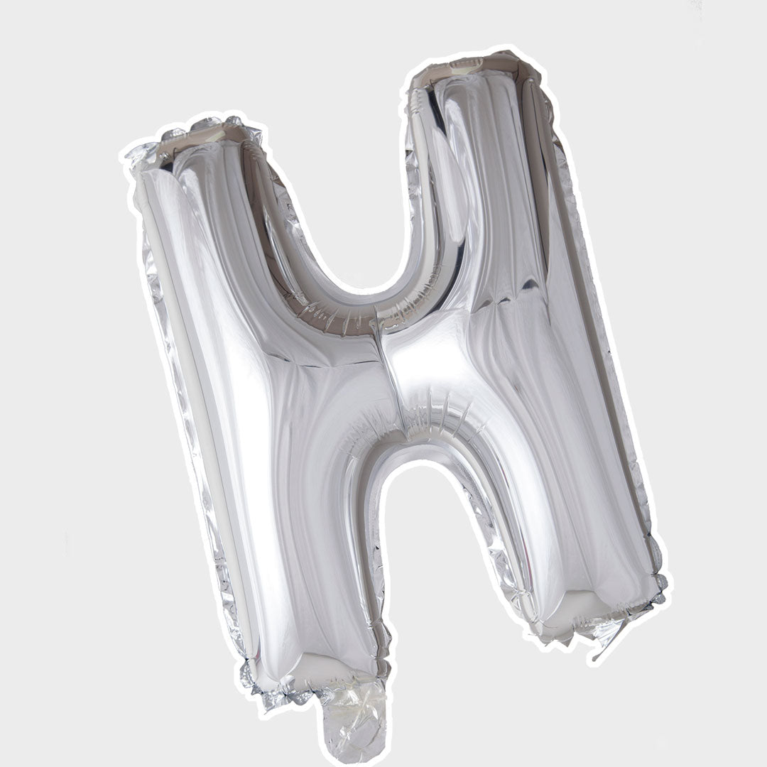 Bokstavsballong Silver Metallic H