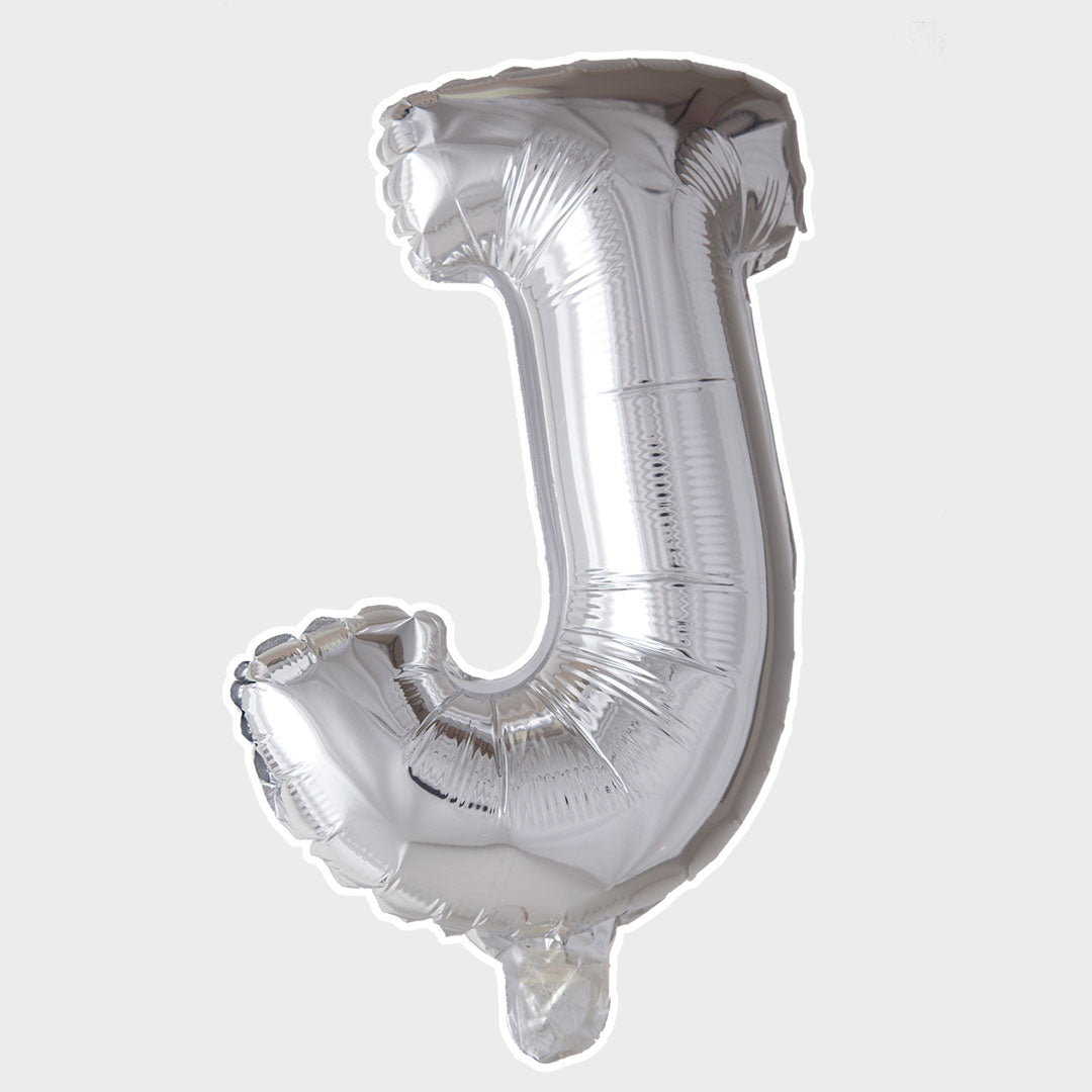 Bokstavsballong Silver Metallic J