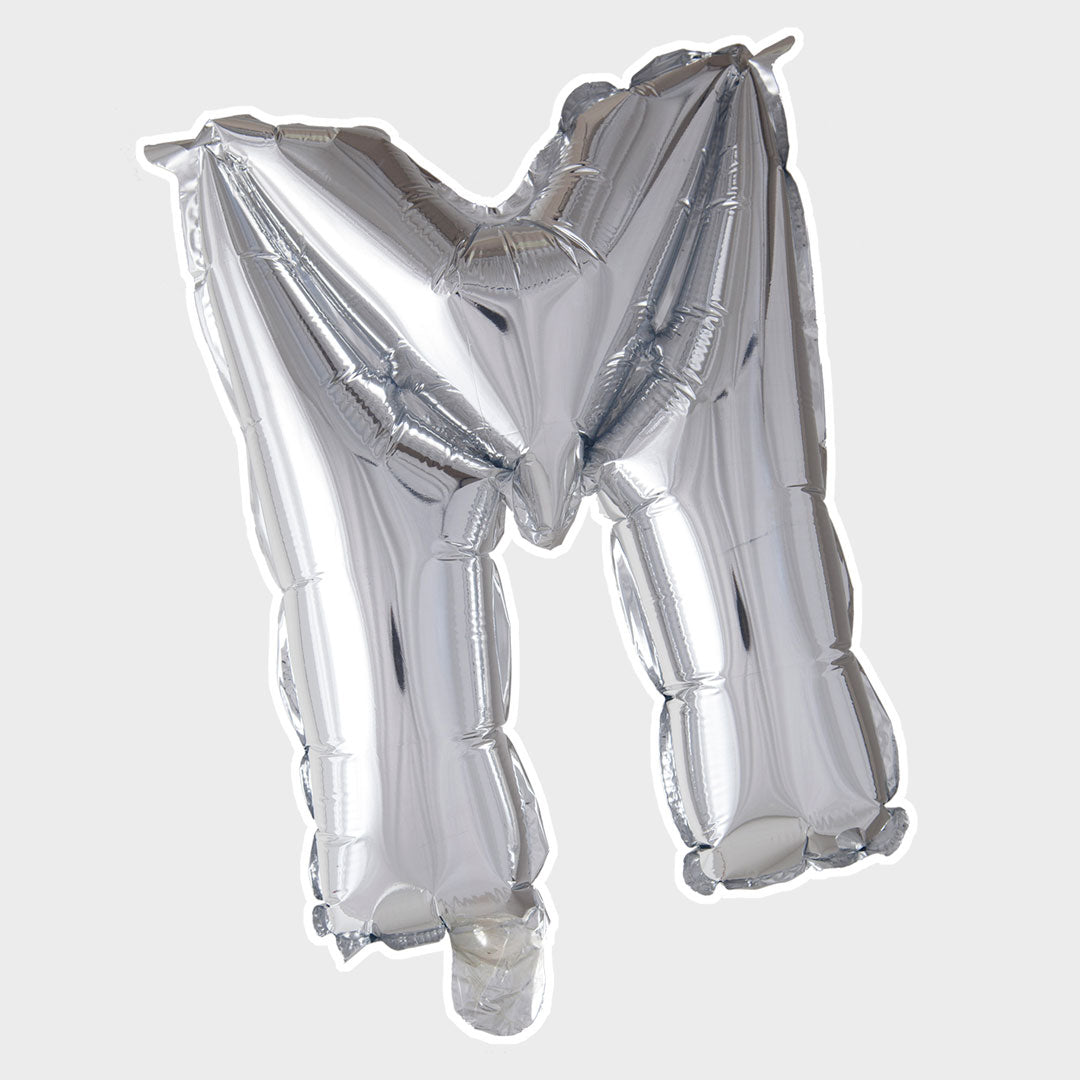 Bokstavsballong Silver Metallic M