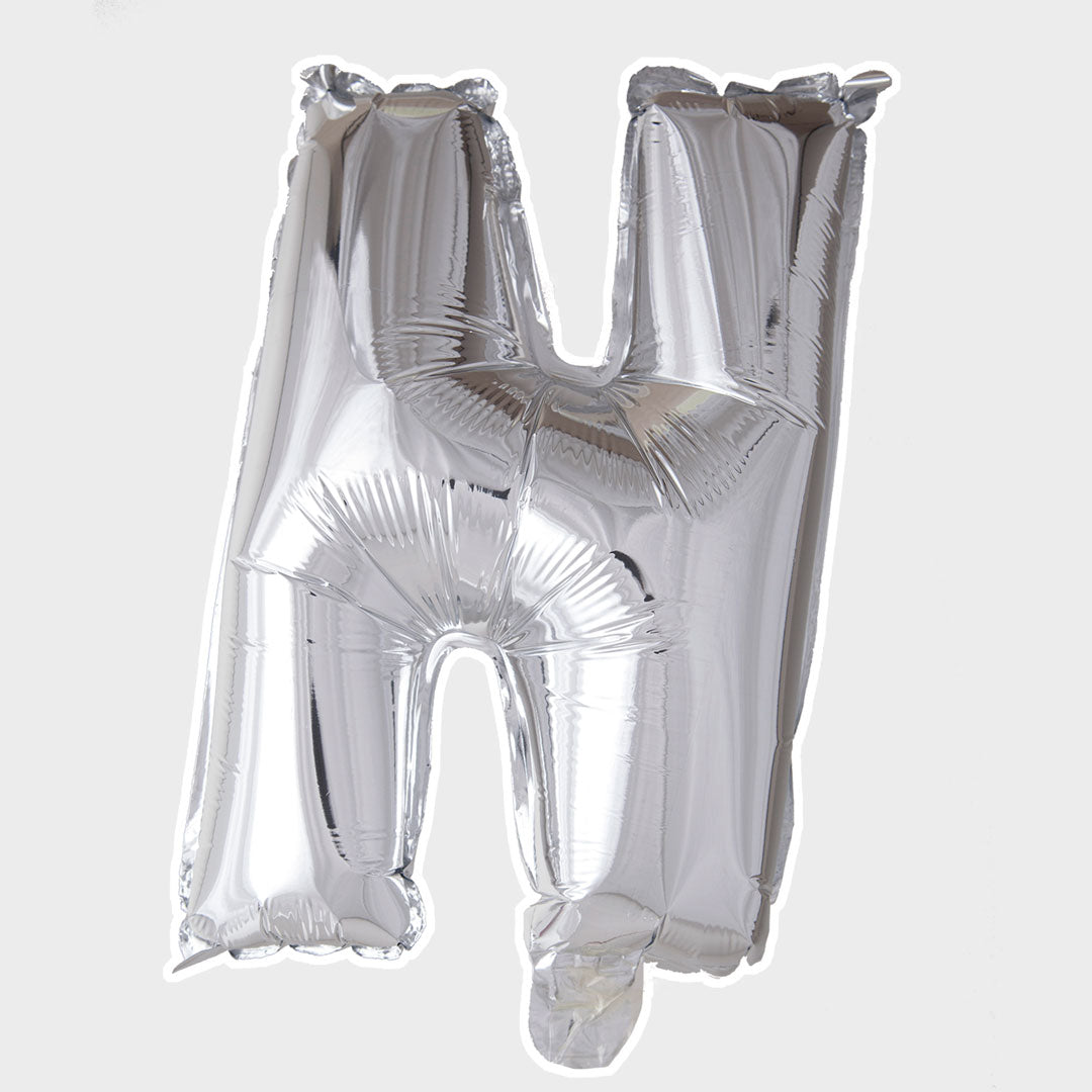 Bokstavsballong Silver Metallic N