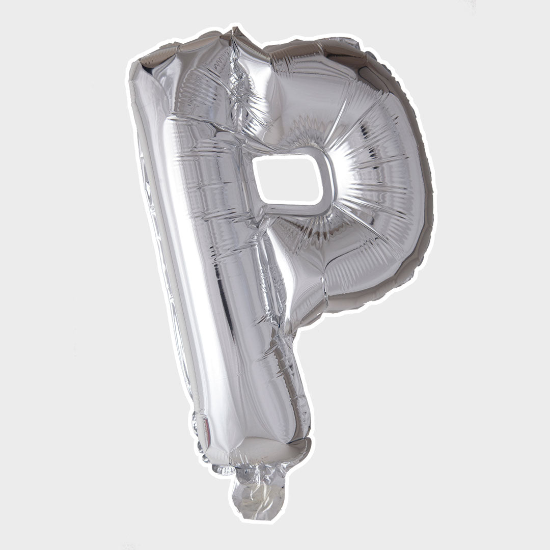 Bokstavsballong Silver Metallic P