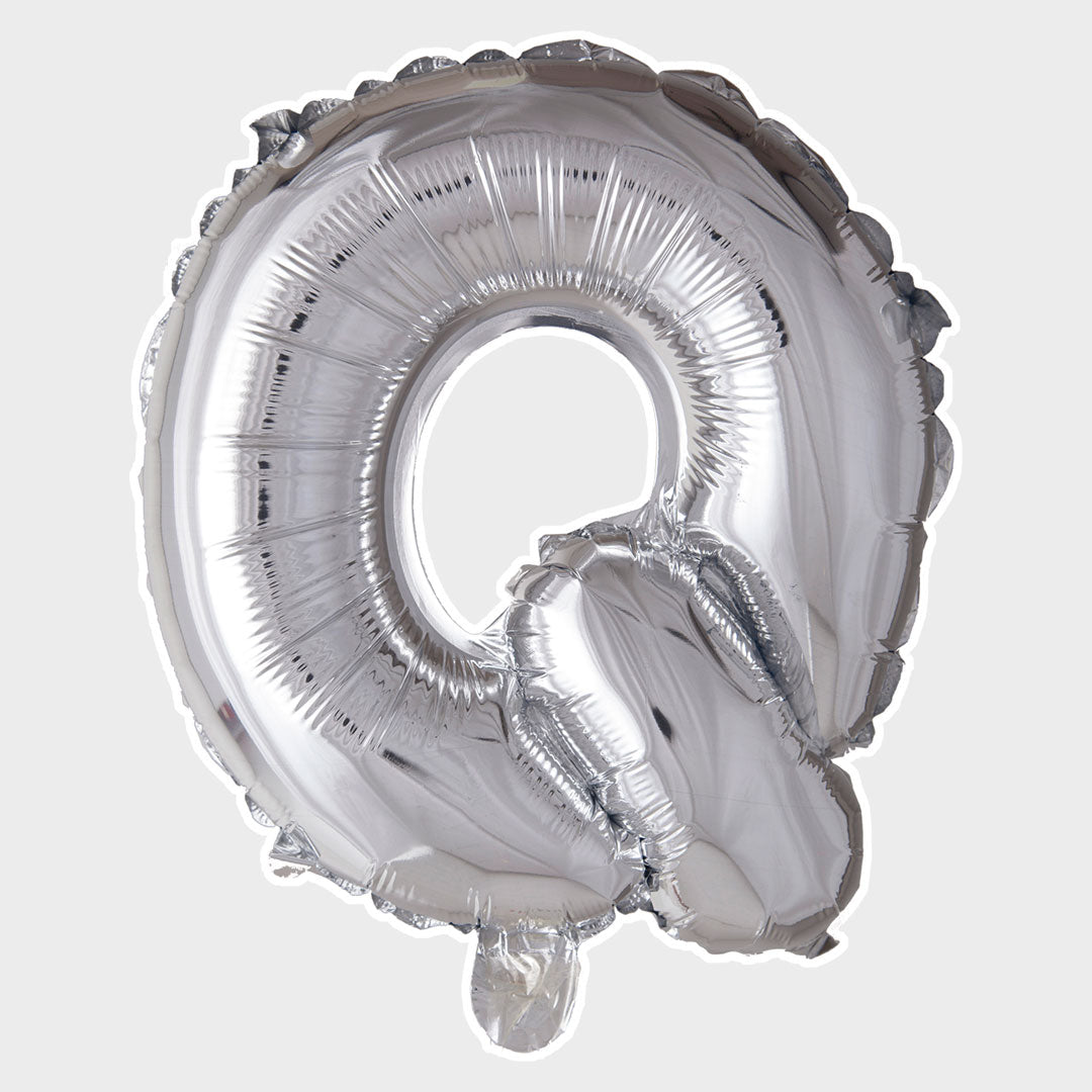 Bokstavsballong Silver Metallic Q