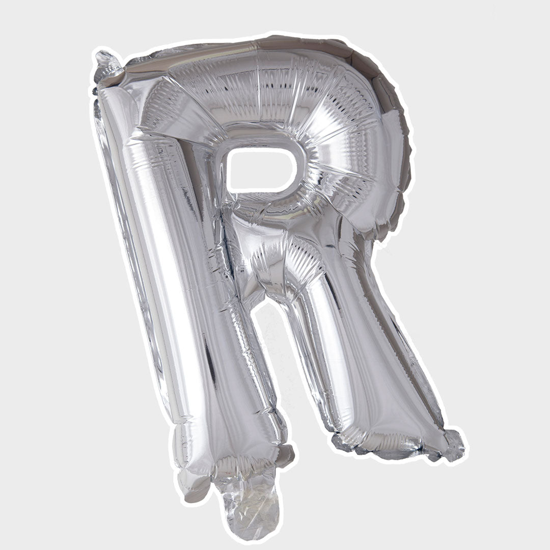 Bokstavsballong Silver Metallic R