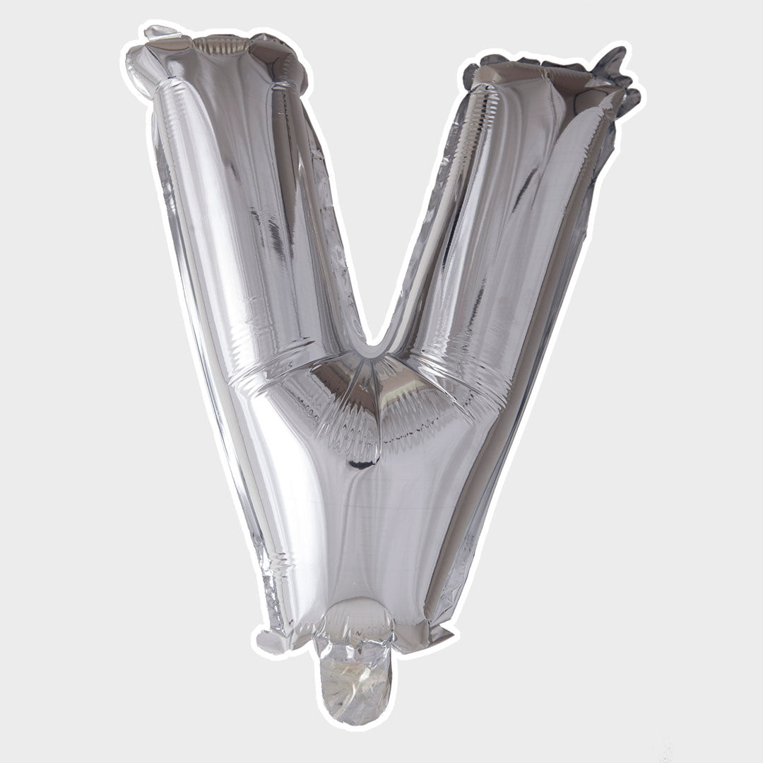 Bokstavsballong Silver Metallic V