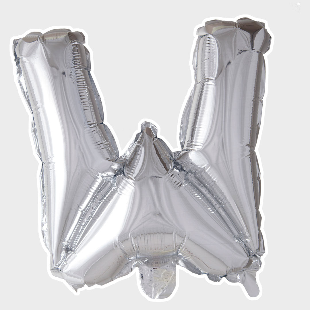 Bokstavsballong Silver Metallic W