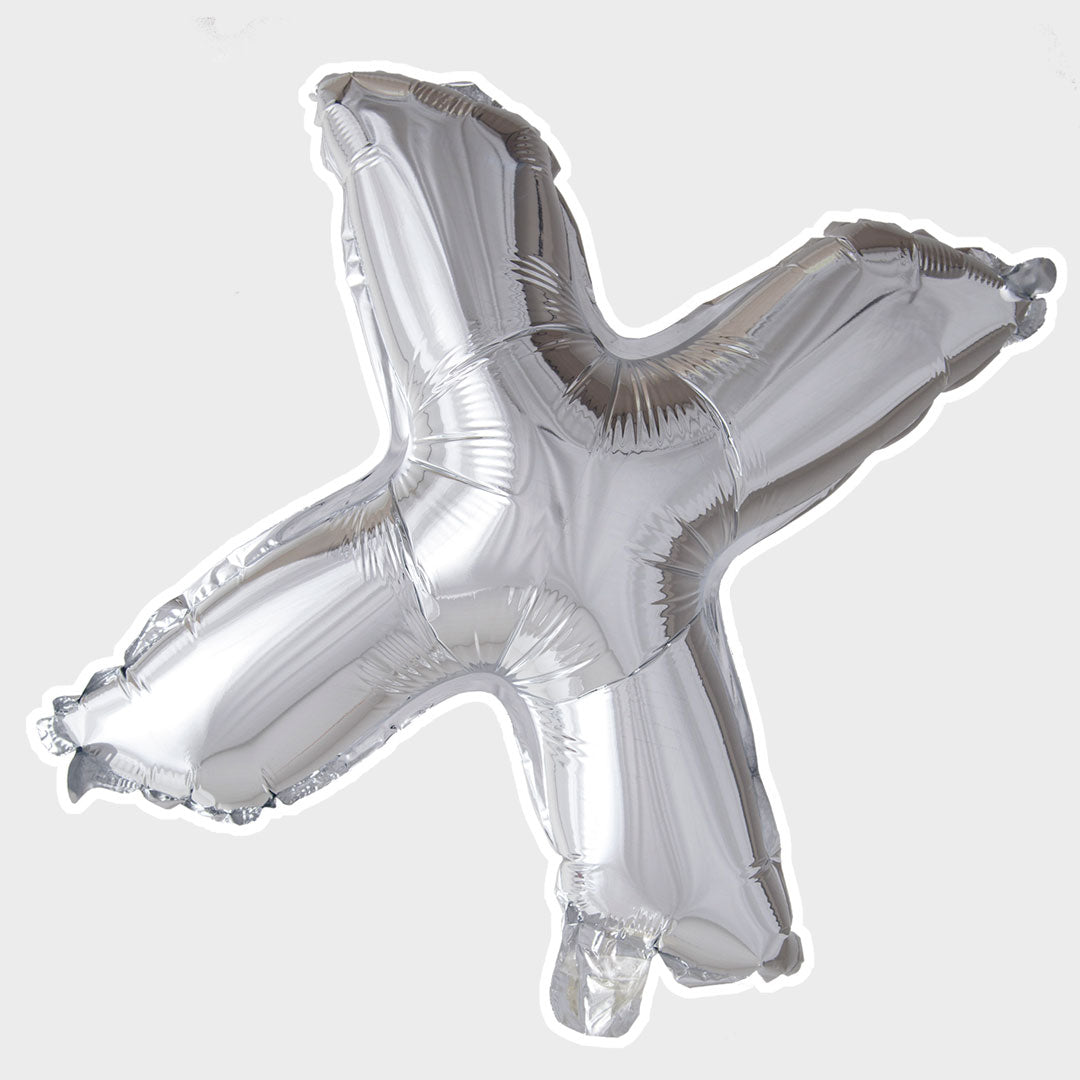 Bokstavsballong Silver Metallic X