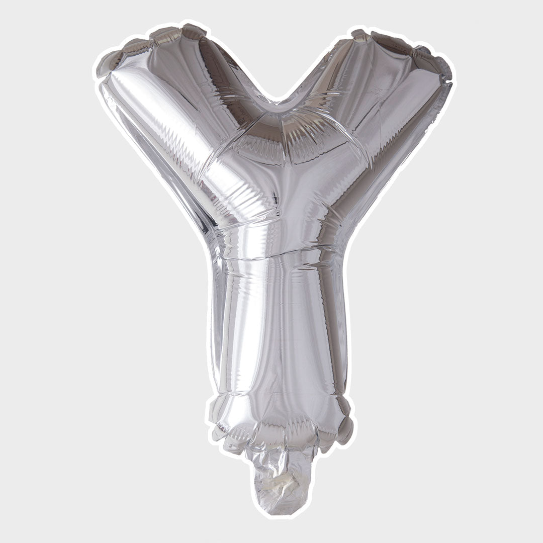 Bokstavsballong Silver Metallic Y