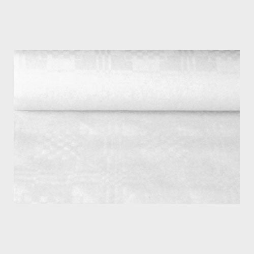 Damastduk på rulle - Vit, 1,20 x 50 m