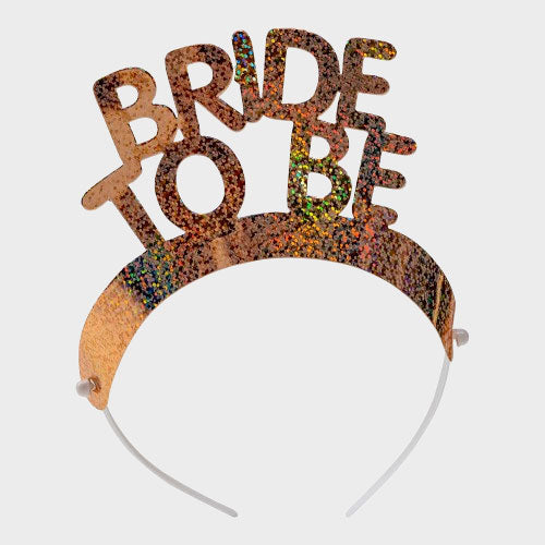 Diadem/tiaror med text Bride to be