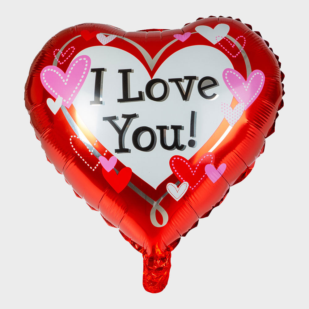 Hjärtformad Folieballong med Texten "I Love You"