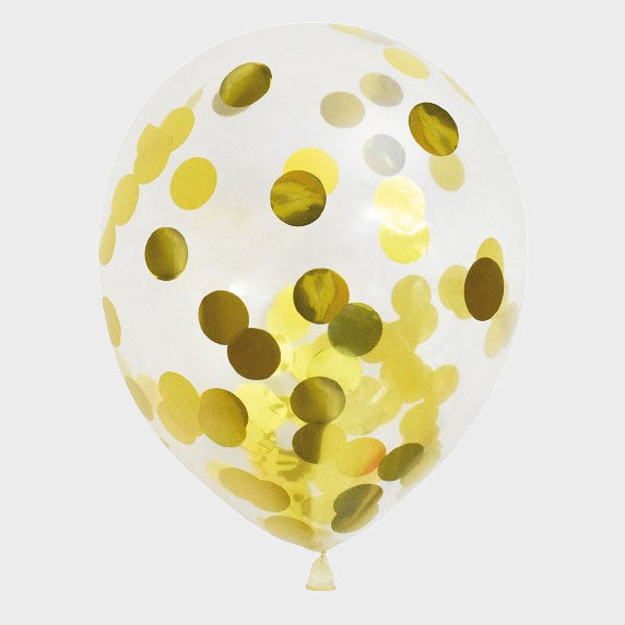 Konfettiballong Guld 6-pack