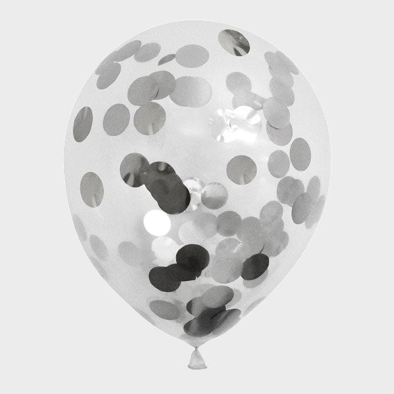 Konfettiballong Silver
