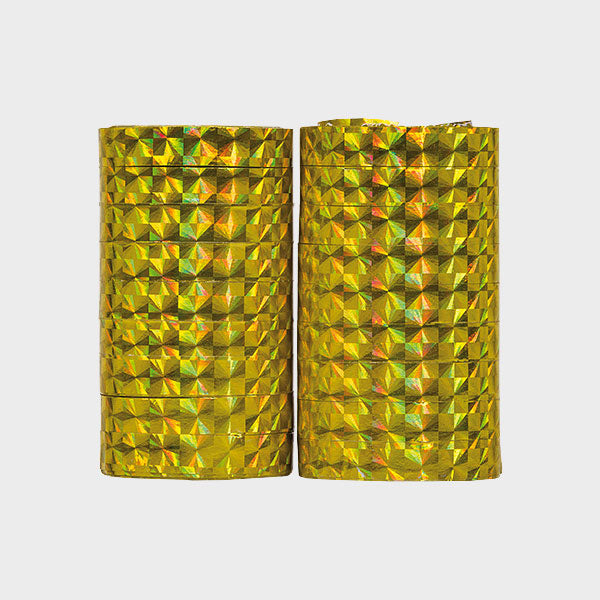 Holografiska Serpentiner i Guld 2-pack