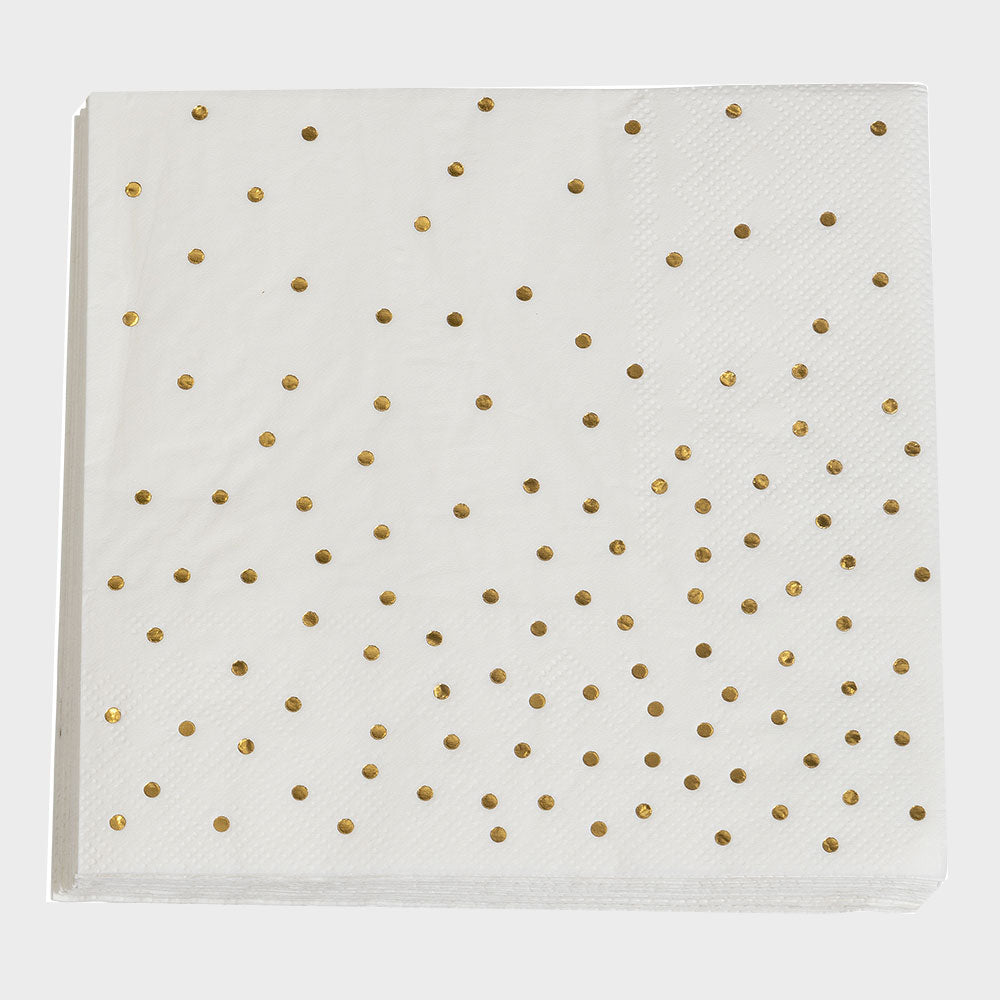 Servetter med prickar i guldfolie