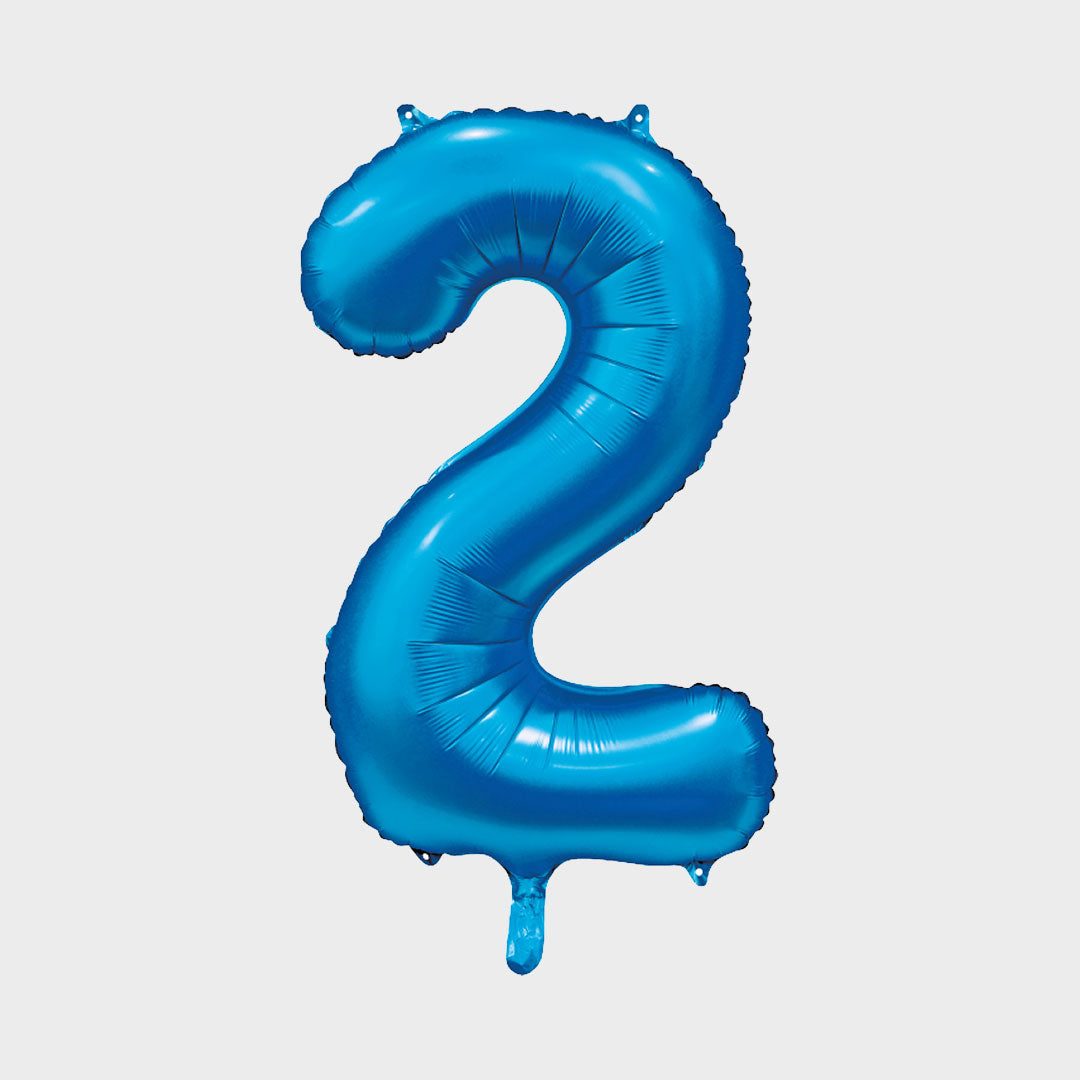 Sifferballong Blå Metallic 2 86 cm