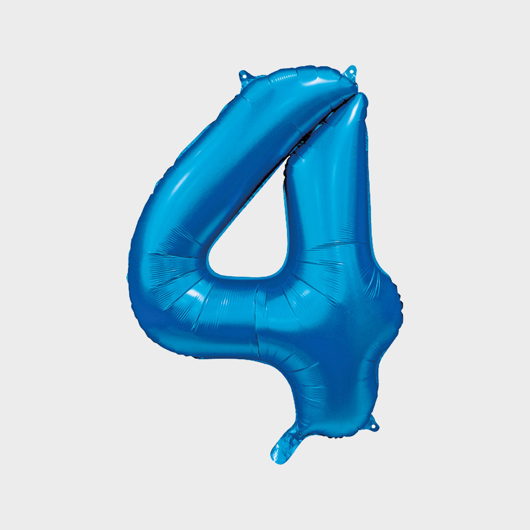 Sifferballong Blå Metallic 4 86 cm