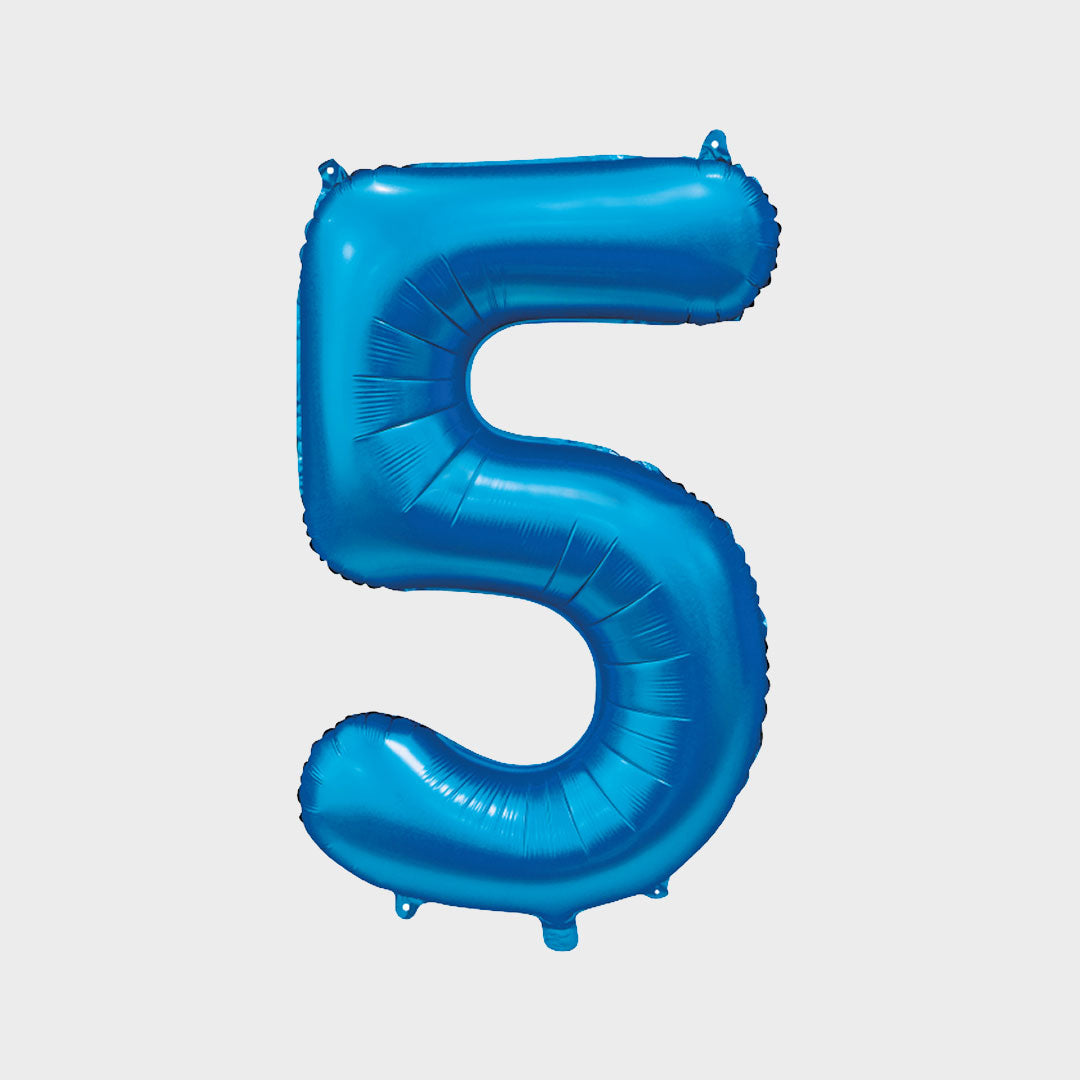 Sifferballong Blå Metallic 5 86 cm