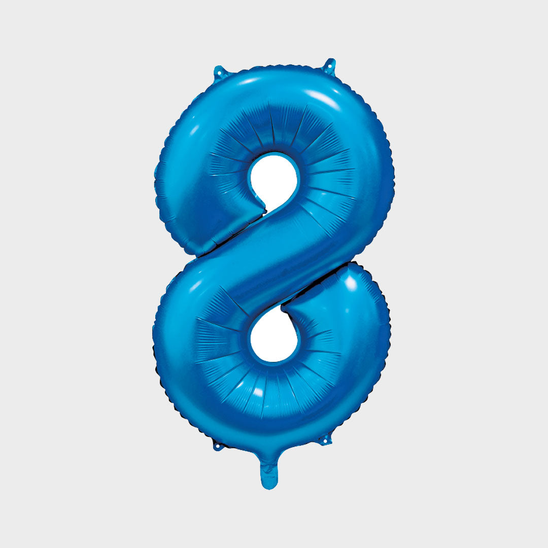 Sifferballong Blå Metallic 8 86 cm