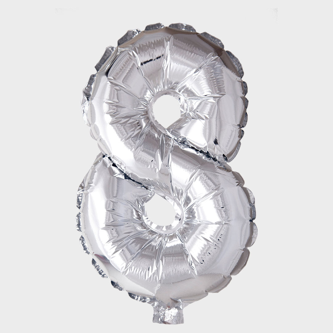 Sifferballong Silver Metallic 8