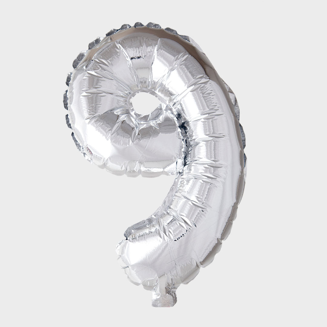 Sifferballong Silver Metallic 9