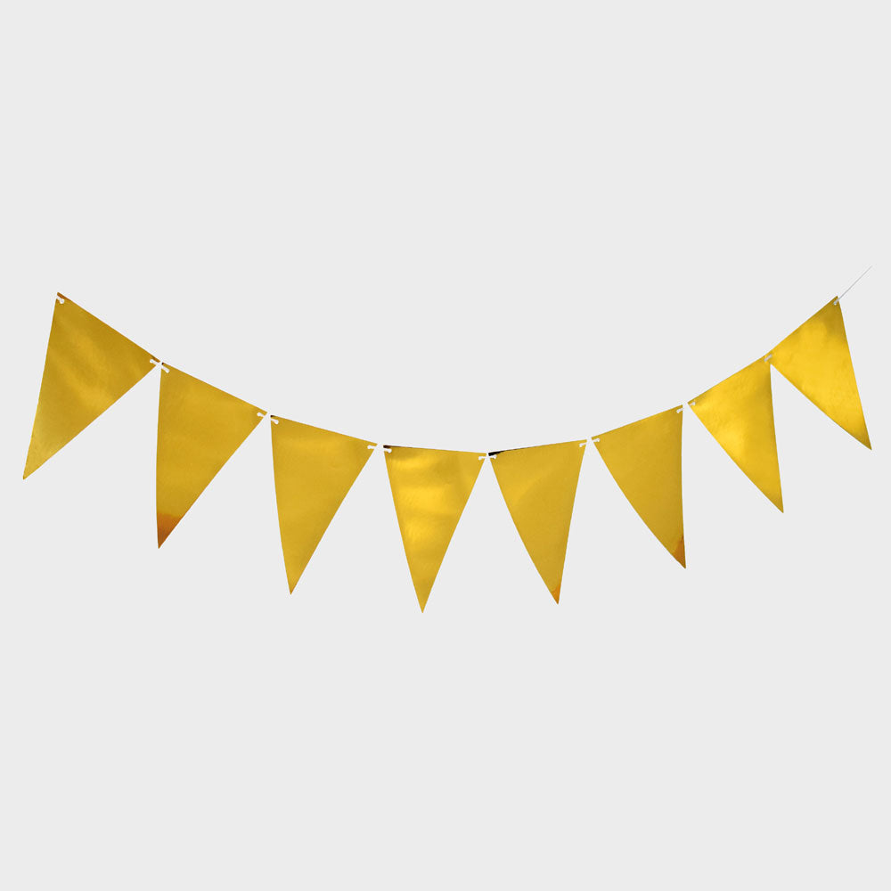 Triangelformad flaggvimpel i Guld 3,6m